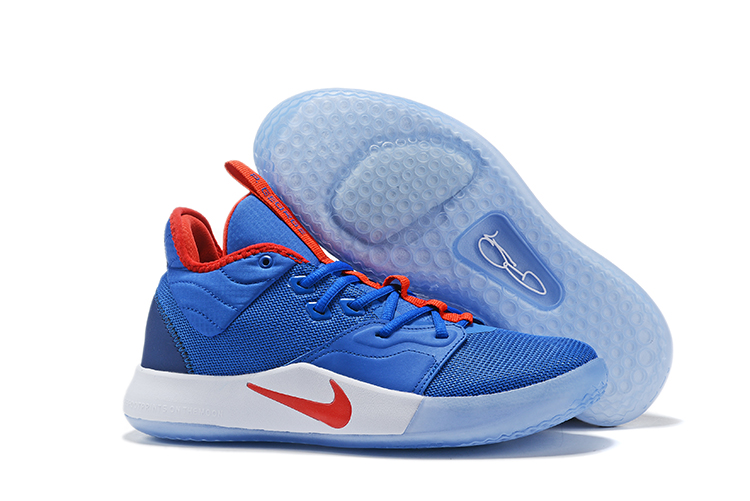 New Nike PG 3 Blue Red White Shoes - Click Image to Close